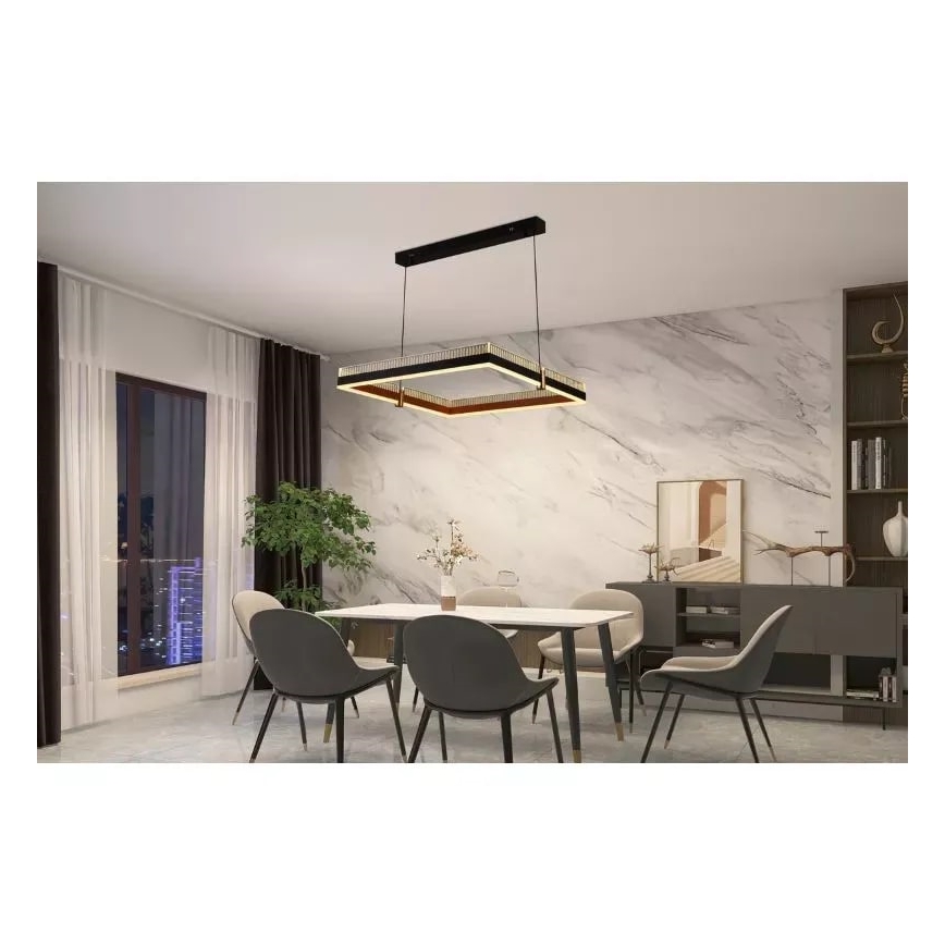 LED ljusreglerad ljuskrona på textilsladd LED/100W/230V 3000-6500K + fjärrkontroll