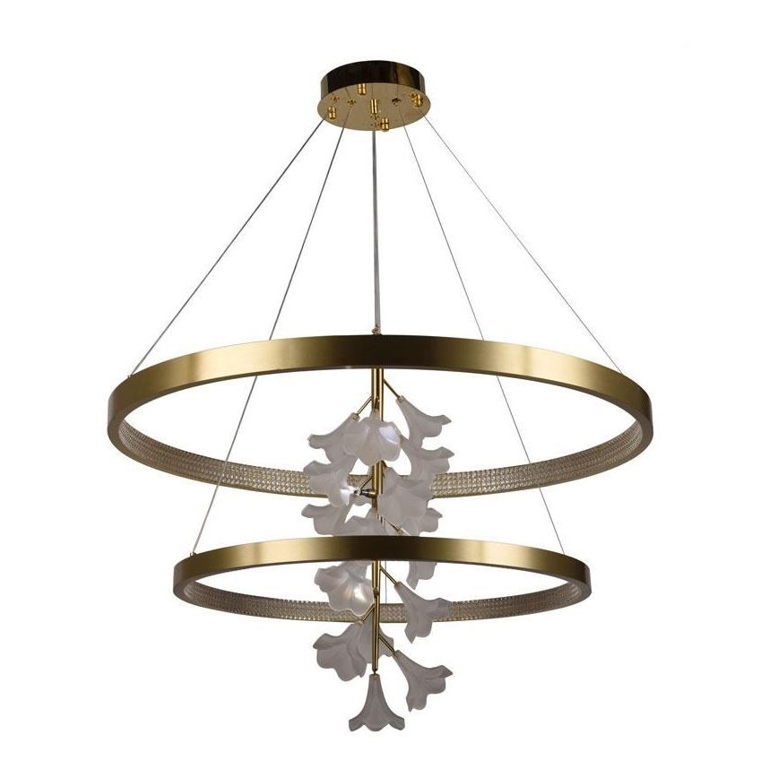 LED ljusreglerad ljuskrona på textilsladd LED/100W/230V 3000-6500K + fjärrkontroll