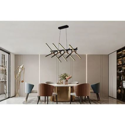 LED ljusreglerad ljuskrona på textilsladd LED/100W/230V 3000-6500K + fjärrkontroll