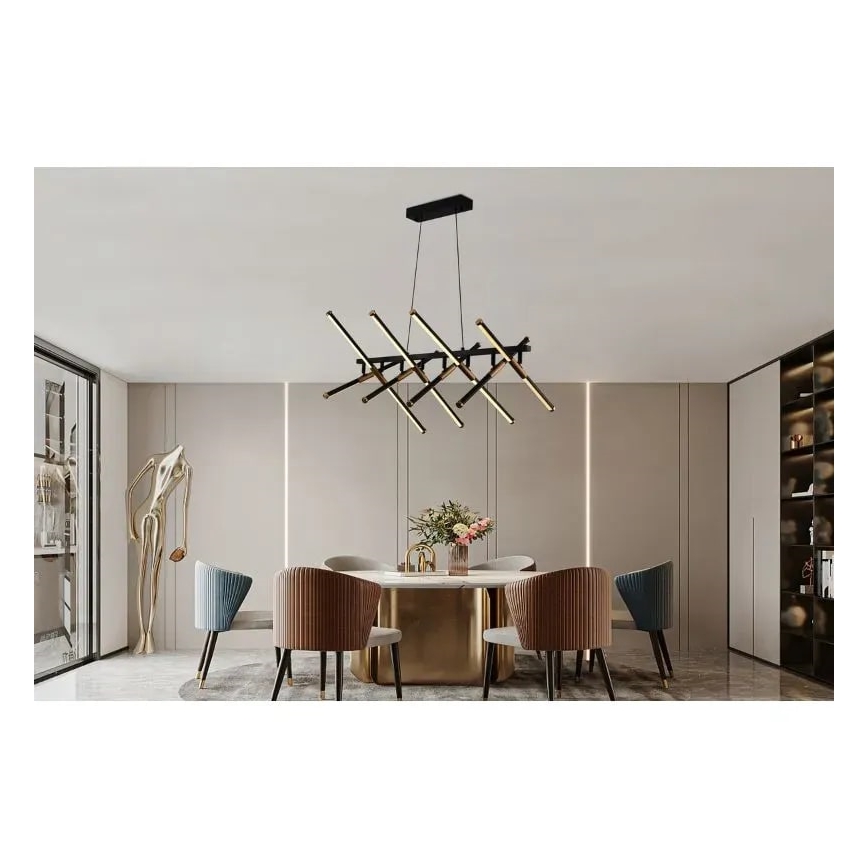 LED ljusreglerad ljuskrona på textilsladd LED/100W/230V 3000-6500K + fjärrkontroll