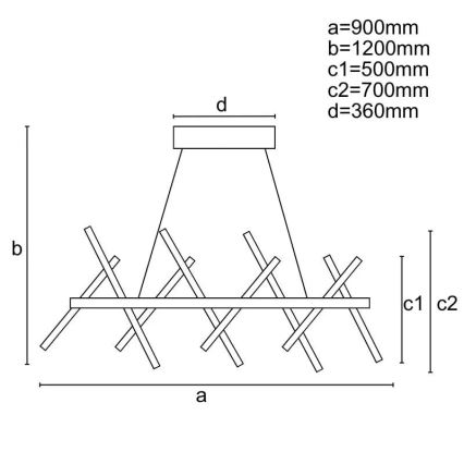 LED ljusreglerad ljuskrona på textilsladd LED/100W/230V 3000-6500K + fjärrkontroll