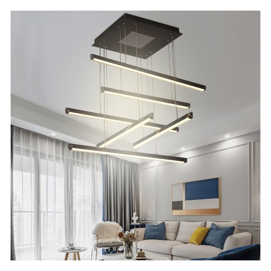 LED ljusreglerad ljuskrona på textilsladd LED/100W/230V 3000-6500K + fjärrkontroll