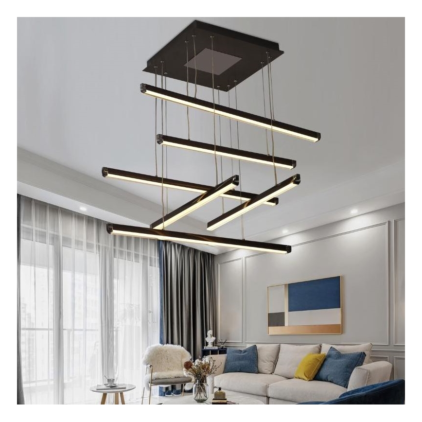 LED ljusreglerad ljuskrona på textilsladd LED/100W/230V 3000-6500K + fjärrkontroll