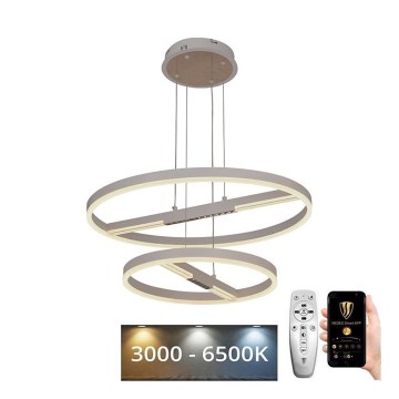 LED ljusreglerad ljuskrona på textilsladd LED/100W/230V 3000-6500K + fjärrkontroll