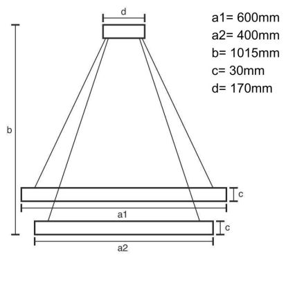 LED ljusreglerad ljuskrona på textilsladd LED/100W/230V 3000-6500K + fjärrkontroll