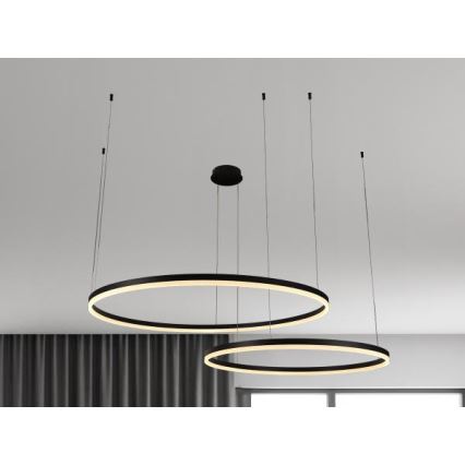 LED ljusreglerad ljuskrona på textilsladd LED/100W/230V 3000-6500K + fjärrkontroll