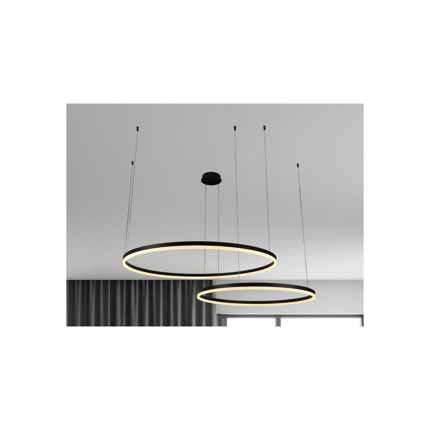 LED ljusreglerad ljuskrona på textilsladd LED/100W/230V 3000-6500K + fjärrkontroll