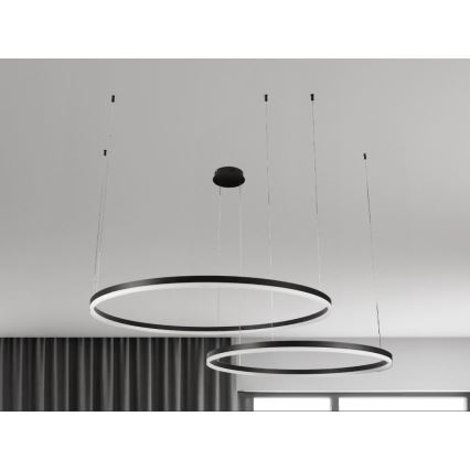 LED ljusreglerad ljuskrona på textilsladd LED/100W/230V 3000-6500K + fjärrkontroll