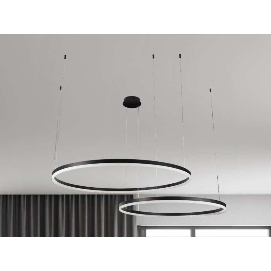 LED ljusreglerad ljuskrona på textilsladd LED/100W/230V 3000-6500K + fjärrkontroll