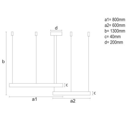LED ljusreglerad ljuskrona på textilsladd LED/100W/230V 3000-6500K + fjärrkontroll