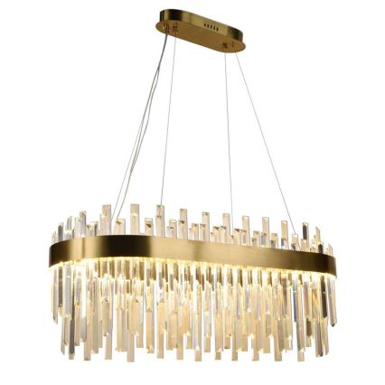 LED Ljusreglerad kristall ljuskrona på snöre LED/100W/230V 3000-6500K guld + fjärrkontroll