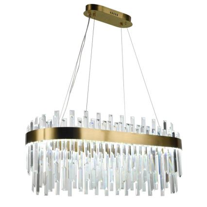 LED Ljusreglerad kristall ljuskrona på snöre LED/100W/230V 3000-6500K guld + fjärrkontroll