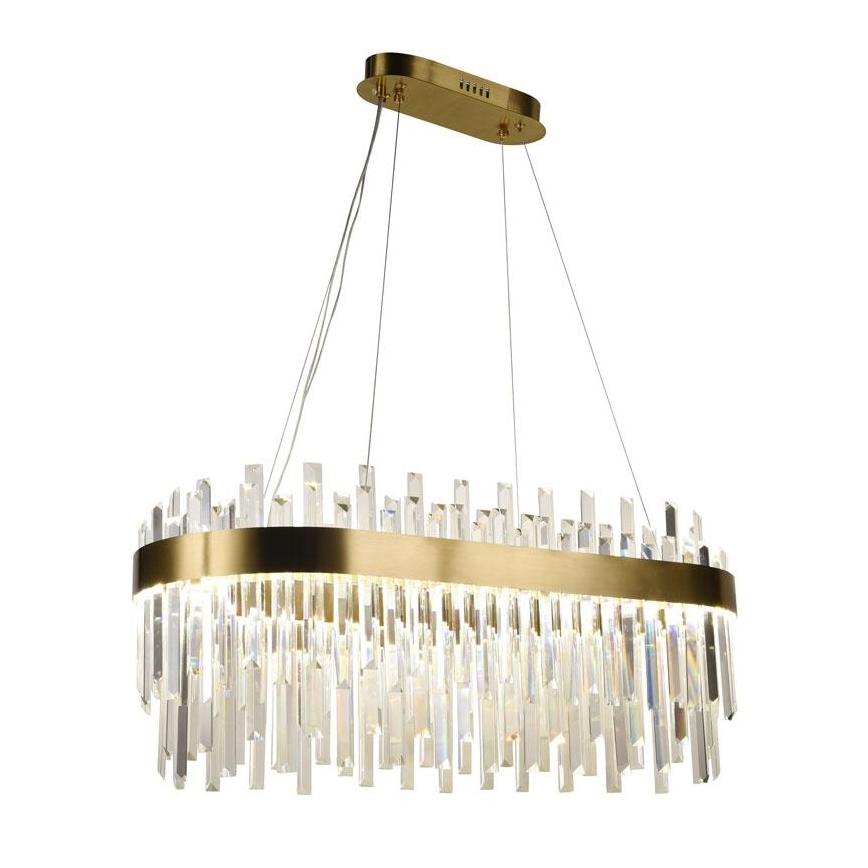 LED Ljusreglerad kristall ljuskrona på snöre LED/100W/230V 3000-6500K guld + fjärrkontroll