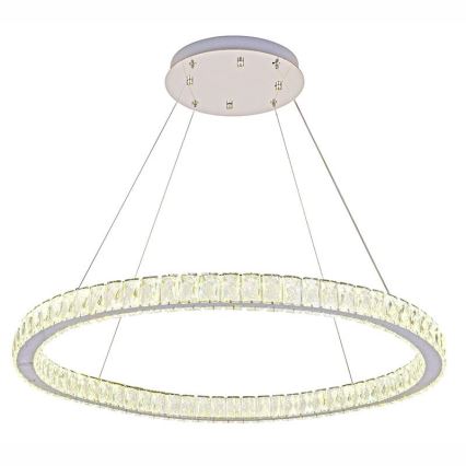 LED Ljusreglerad kristall ljuskrona på snöre LED/100W/230V 3000-6500K silver + fjärrkontroll