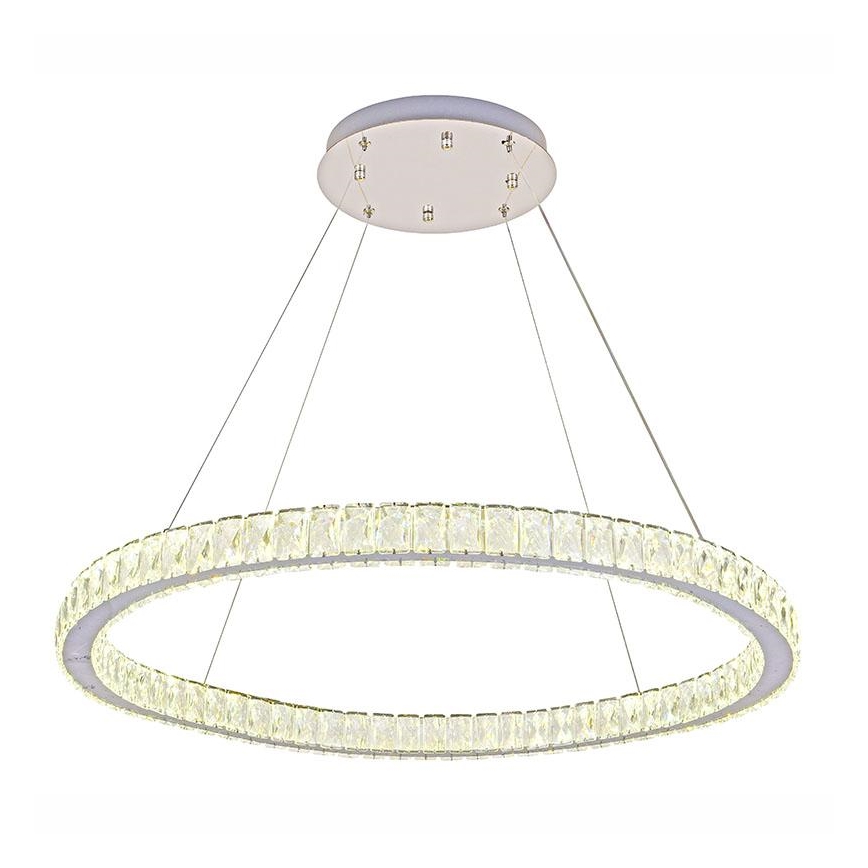 LED Ljusreglerad kristall ljuskrona på snöre LED/100W/230V 3000-6500K silver + fjärrkontroll
