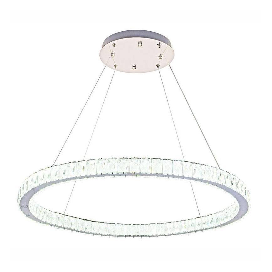 LED Ljusreglerad kristall ljuskrona på snöre LED/100W/230V 3000-6500K silver + fjärrkontroll