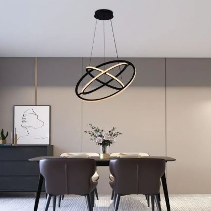 LED ljusreglerad ljuskrona på textilsladd LED/105W/230V 3000-6500K + fjärrkontroll