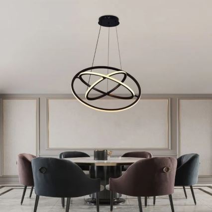LED ljusreglerad ljuskrona på textilsladd LED/105W/230V 3000-6500K + fjärrkontroll