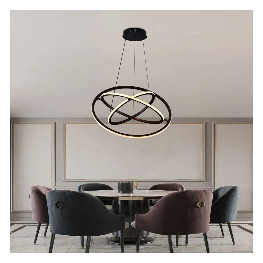 LED ljusreglerad ljuskrona på textilsladd LED/105W/230V 3000-6500K + fjärrkontroll