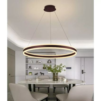 LED ljusreglerad ljuskrona på textilsladd LED/110W/230V 3000-6500K + fjärrkontroll