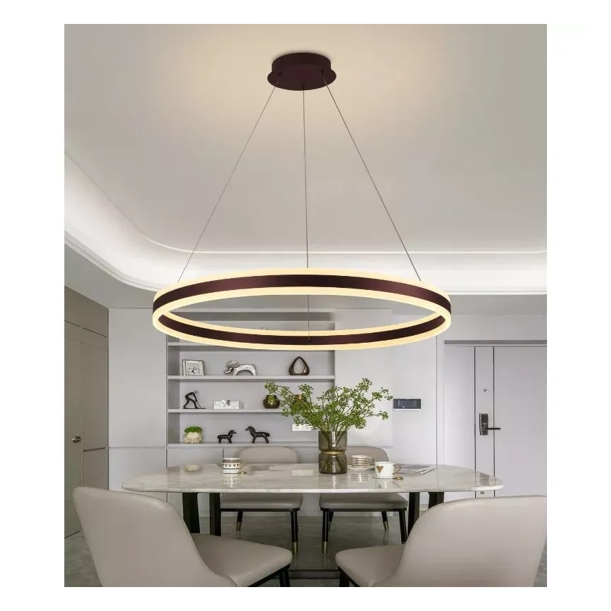 LED ljusreglerad ljuskrona på textilsladd LED/110W/230V 3000-6500K + fjärrkontroll