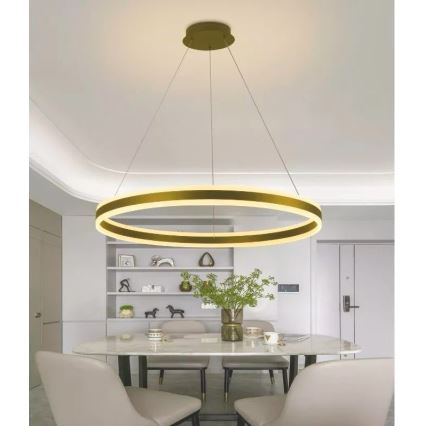 LED ljusreglerad ljuskrona på textilsladd LED/110W/230V 3000-6500K diameter 80 cm + fjärrkontroll