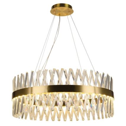 LED Ljusreglerad kristall ljuskrona på snöre LED/110W/230V 3000-6500K guld + fjärrkontroll