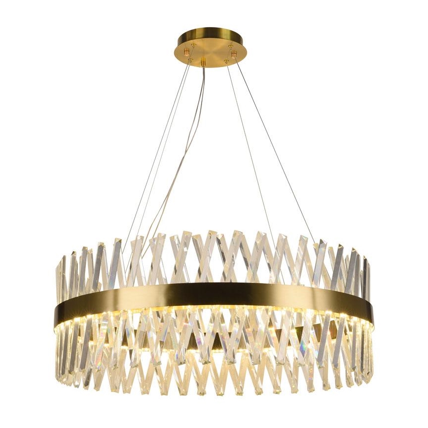 LED Ljusreglerad kristall ljuskrona på snöre LED/110W/230V 3000-6500K guld + fjärrkontroll