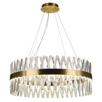 LED Ljusreglerad kristall ljuskrona på snöre LED/110W/230V 3000-6500K guld + fjärrkontroll