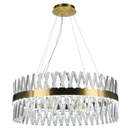 LED Ljusreglerad kristall ljuskrona på snöre LED/110W/230V 3000-6500K guld + fjärrkontroll