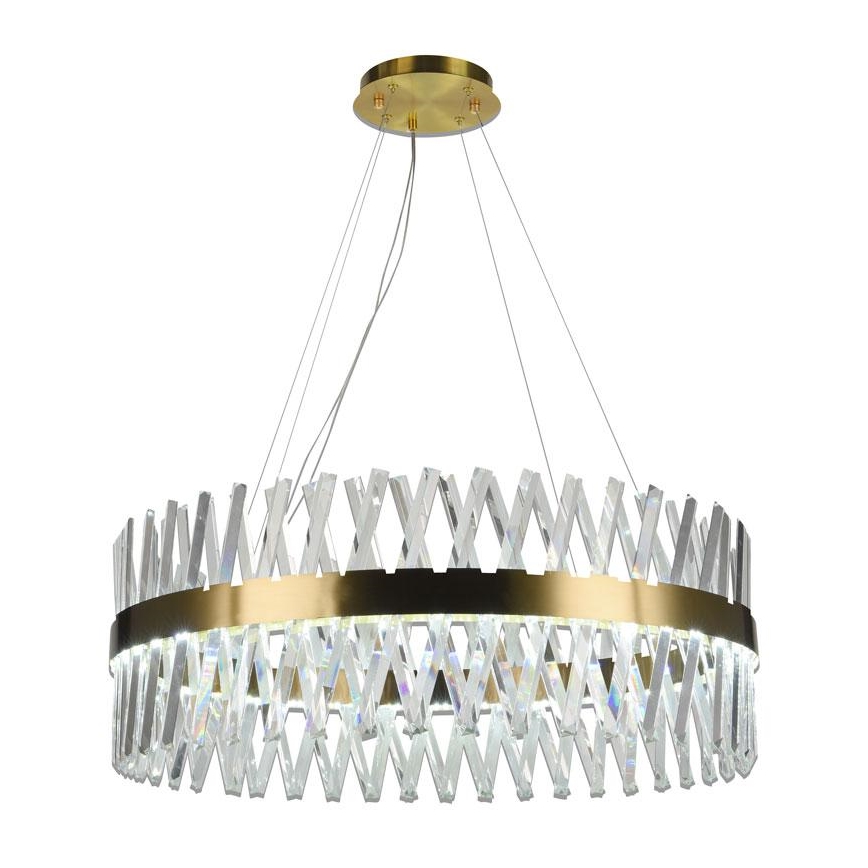 LED Ljusreglerad kristall ljuskrona på snöre LED/110W/230V 3000-6500K guld + fjärrkontroll