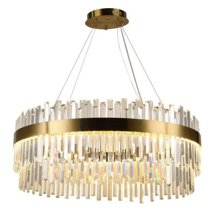 LED Ljusreglerad kristall ljuskrona på snöre LED/110W/230V 3000-6500K guld + fjärrkontroll