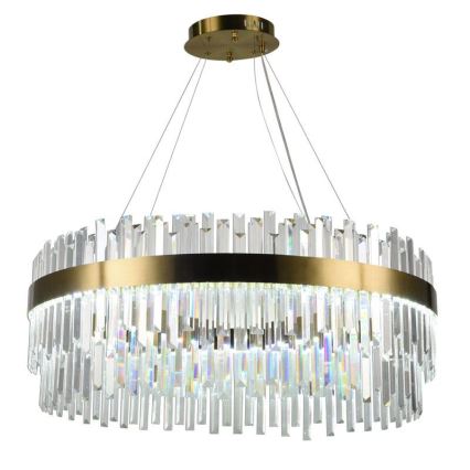 LED Ljusreglerad kristall ljuskrona på snöre LED/110W/230V 3000-6500K guld + fjärrkontroll