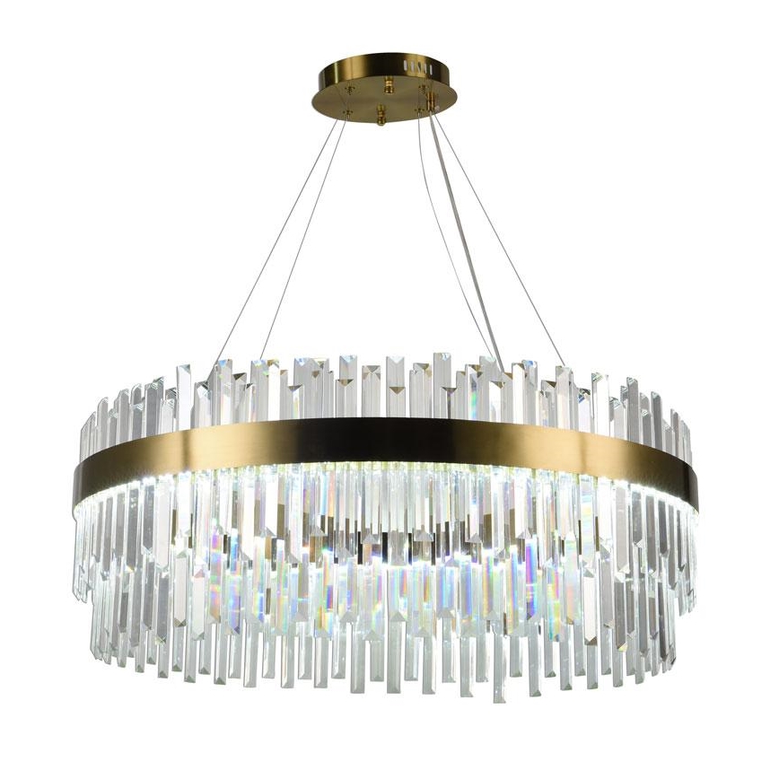 LED Ljusreglerad kristall ljuskrona på snöre LED/110W/230V 3000-6500K guld + fjärrkontroll