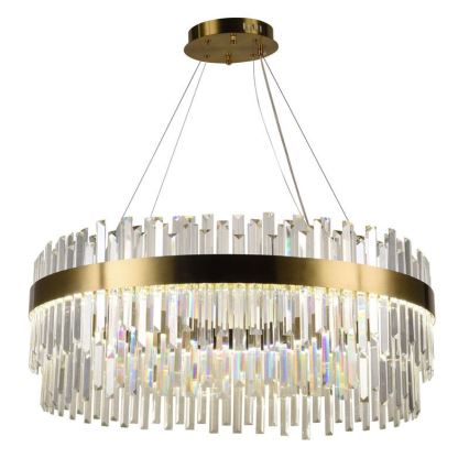 LED Ljusreglerad kristall ljuskrona på snöre LED/110W/230V 3000-6500K guld + fjärrkontroll