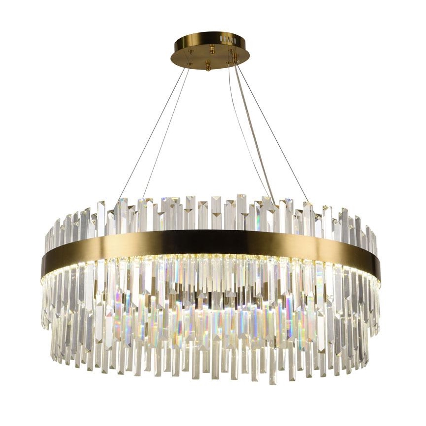 LED Ljusreglerad kristall ljuskrona på snöre LED/110W/230V 3000-6500K guld + fjärrkontroll