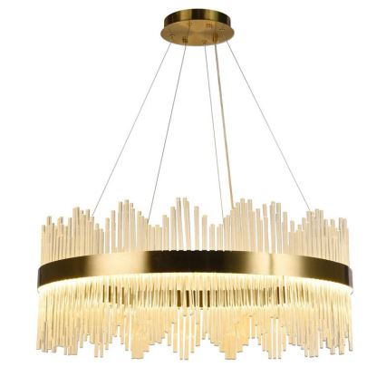 LED Ljusreglerad kristall ljuskrona på snöre LED/110W/230V 3000-6500K guld + fjärrkontroll