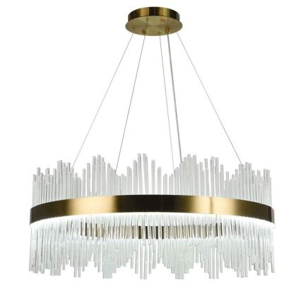 LED Ljusreglerad kristall ljuskrona på snöre LED/110W/230V 3000-6500K guld + fjärrkontroll