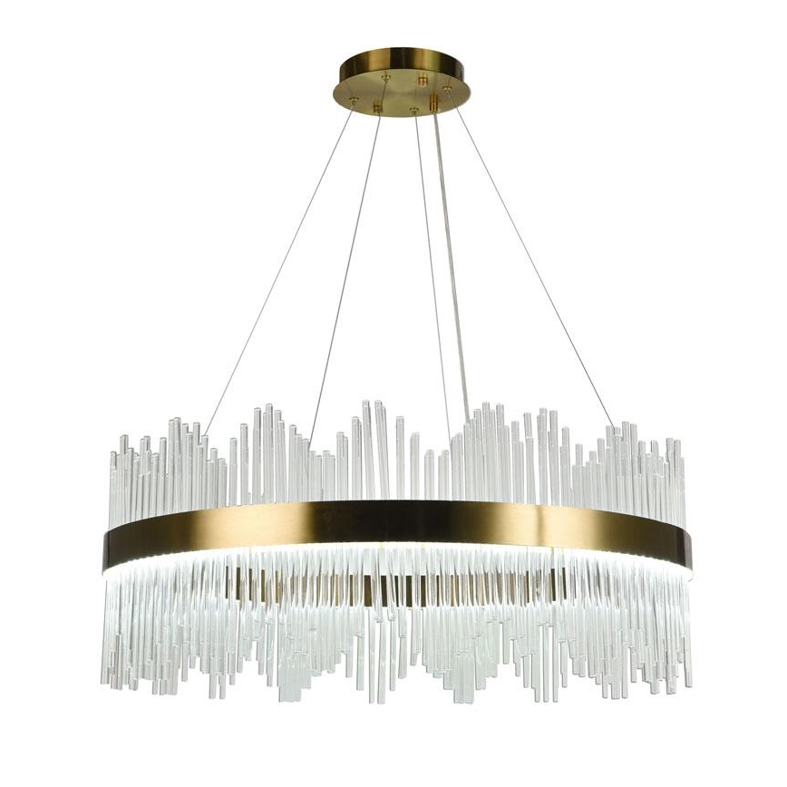 LED Ljusreglerad kristall ljuskrona på snöre LED/110W/230V 3000-6500K guld + fjärrkontroll
