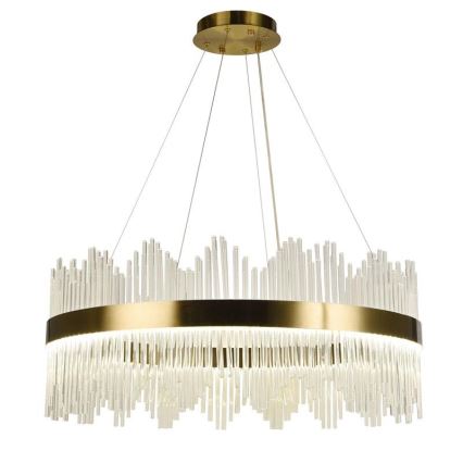 LED Ljusreglerad kristall ljuskrona på snöre LED/110W/230V 3000-6500K guld + fjärrkontroll
