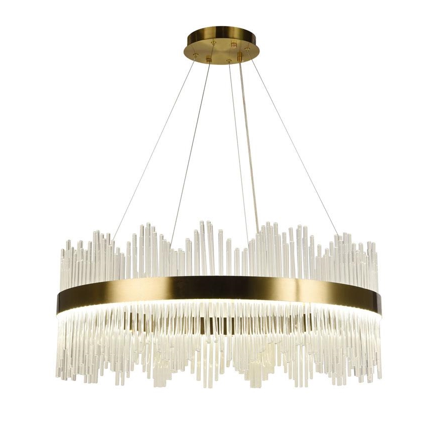 LED Ljusreglerad kristall ljuskrona på snöre LED/110W/230V 3000-6500K guld + fjärrkontroll