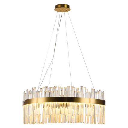 LED Ljusreglerad kristall ljuskrona på snöre LED/110W/230V 3000-6500K guld + fjärrkontroll