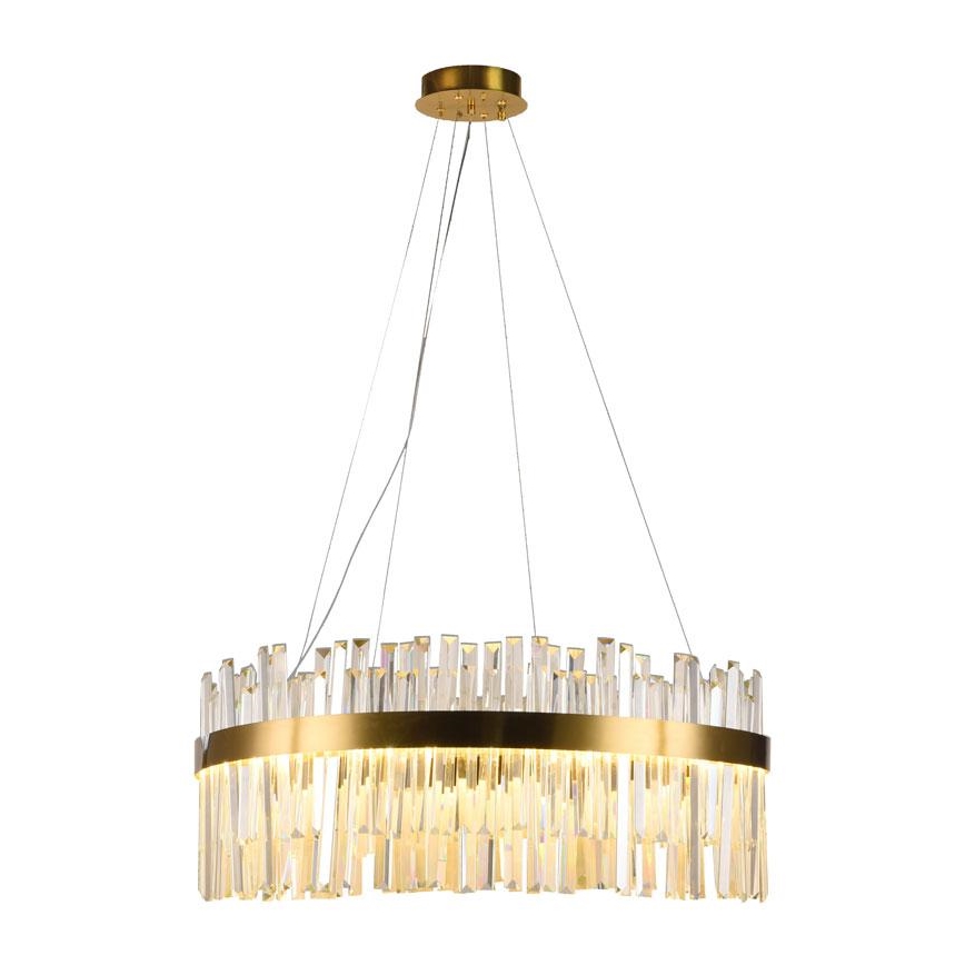 LED Ljusreglerad kristall ljuskrona på snöre LED/110W/230V 3000-6500K guld + fjärrkontroll