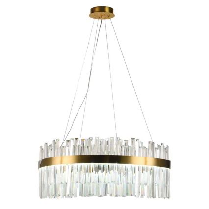 LED Ljusreglerad kristall ljuskrona på snöre LED/110W/230V 3000-6500K guld + fjärrkontroll