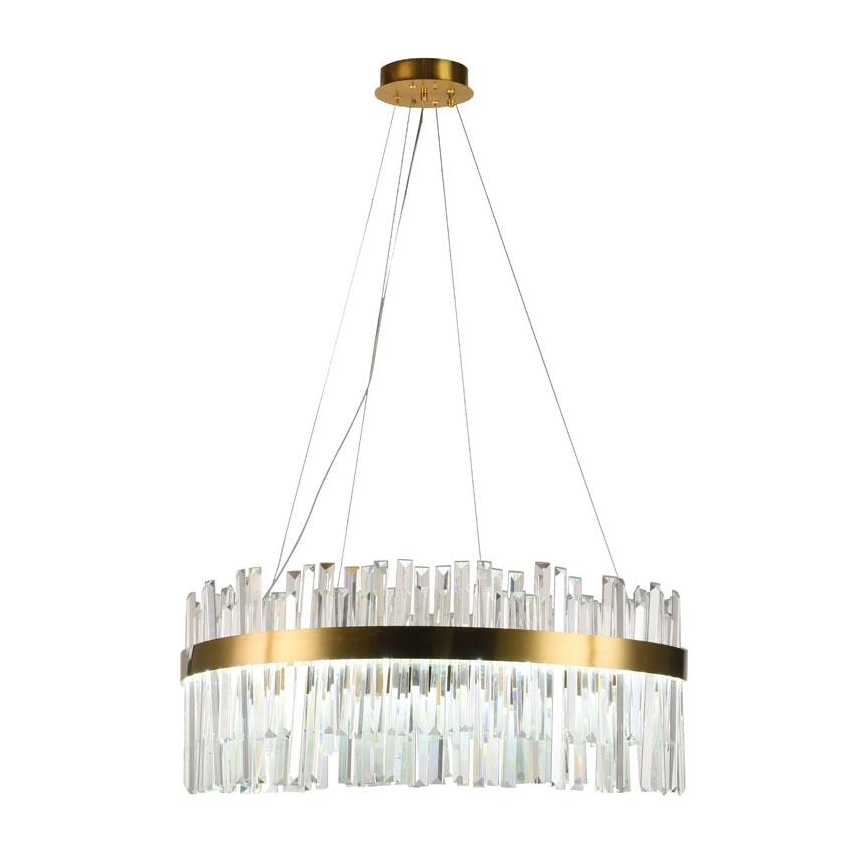 LED Ljusreglerad kristall ljuskrona på snöre LED/110W/230V 3000-6500K guld + fjärrkontroll