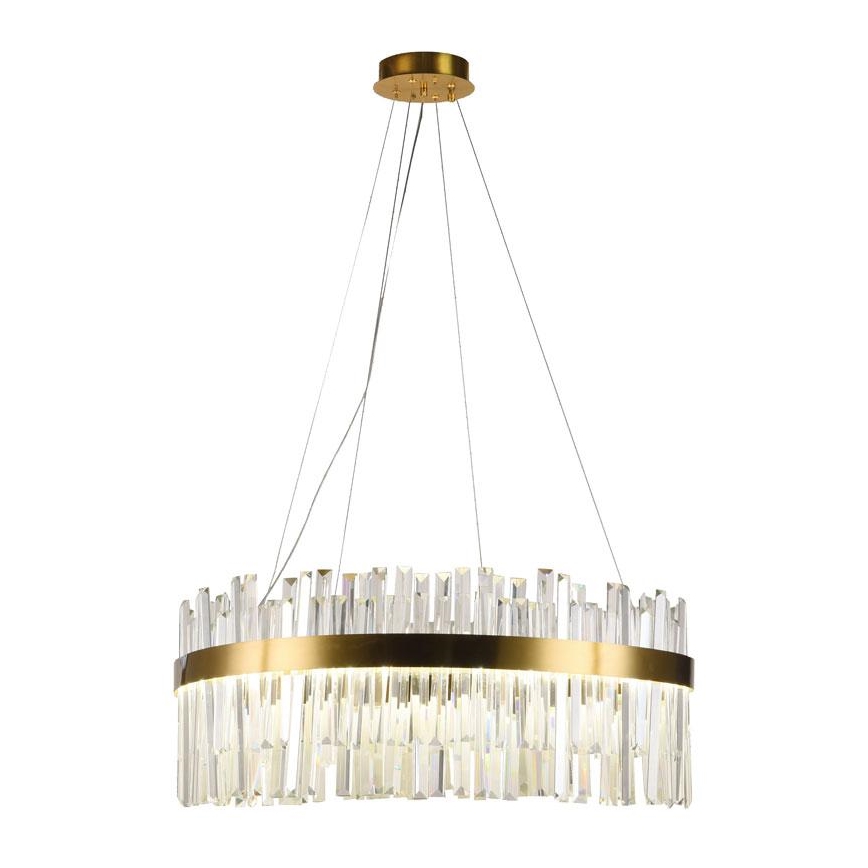 LED Ljusreglerad kristall ljuskrona på snöre LED/110W/230V 3000-6500K guld + fjärrkontroll