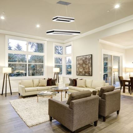 LED ljusreglerad ljuskrona på textilsladd LED/113W/230V 3000K brun