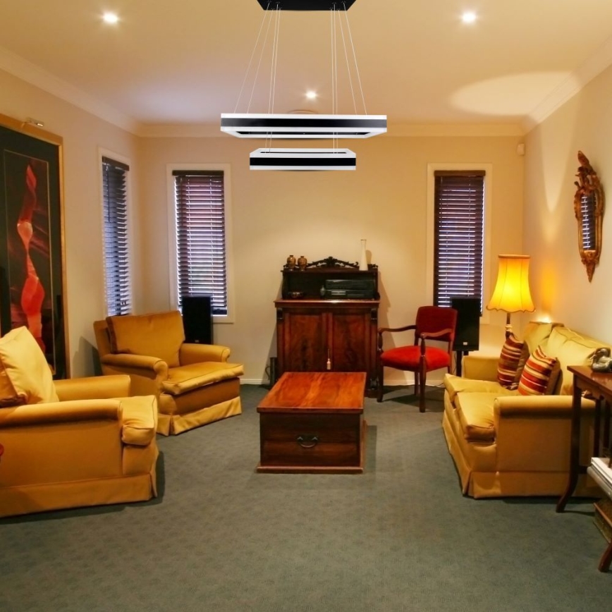 LED ljusreglerad ljuskrona på textilsladd LED/113W/230V 3000K svart