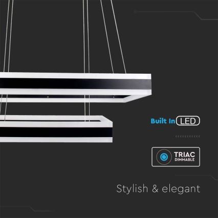 LED ljusreglerad ljuskrona på textilsladd LED/113W/230V 3000K svart