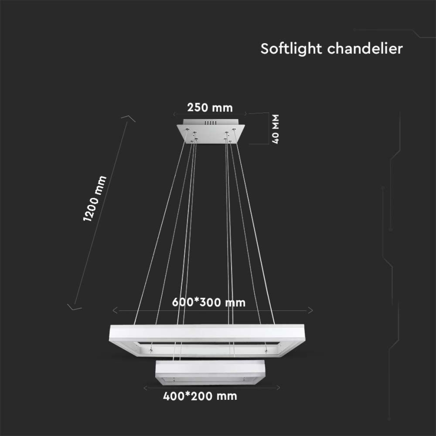 LED ljusreglerad ljuskrona på textilsladd LED/113W/230V 3000K vit